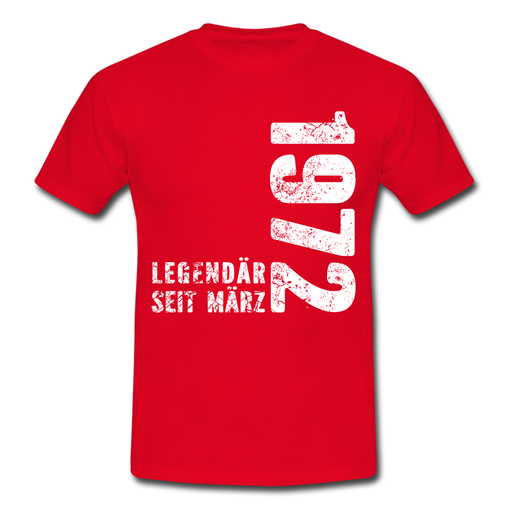 50. Geburtstag Legendär seit 1972 Geschenk Männer T-Shirt - red