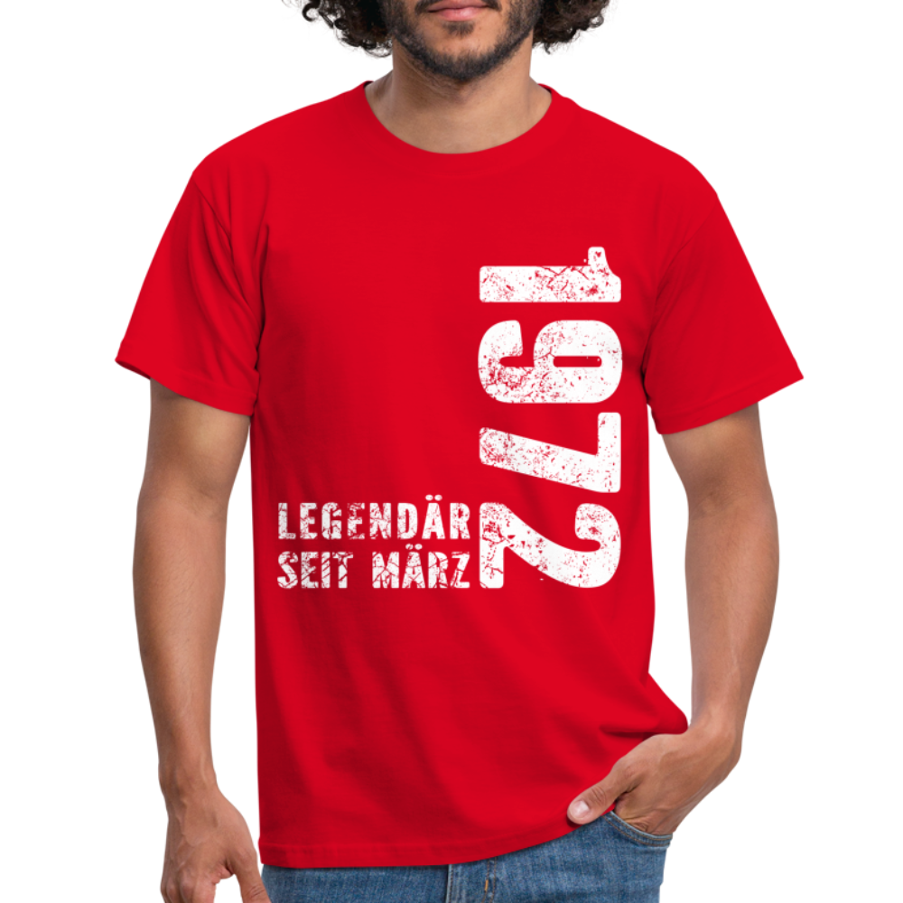 50. Geburtstag Legendär seit 1972 Geschenk Männer T-Shirt - red