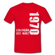 52. Geburtstag Legendär seit 1970 Geschenk Männer T-Shirt - red