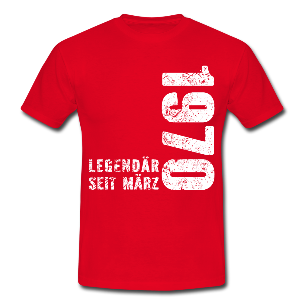 52. Geburtstag Legendär seit 1970 Geschenk Männer T-Shirt - red