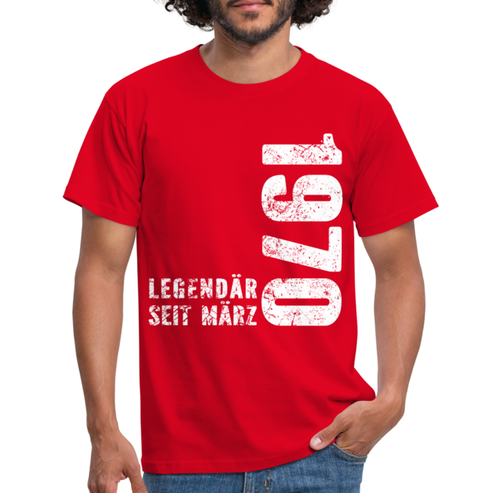 52. Geburtstag Legendär seit 1970 Geschenk Männer T-Shirt - red