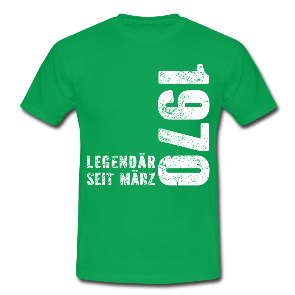 52. Geburtstag Legendär seit 1970 Geschenk Männer T-Shirt - kelly green