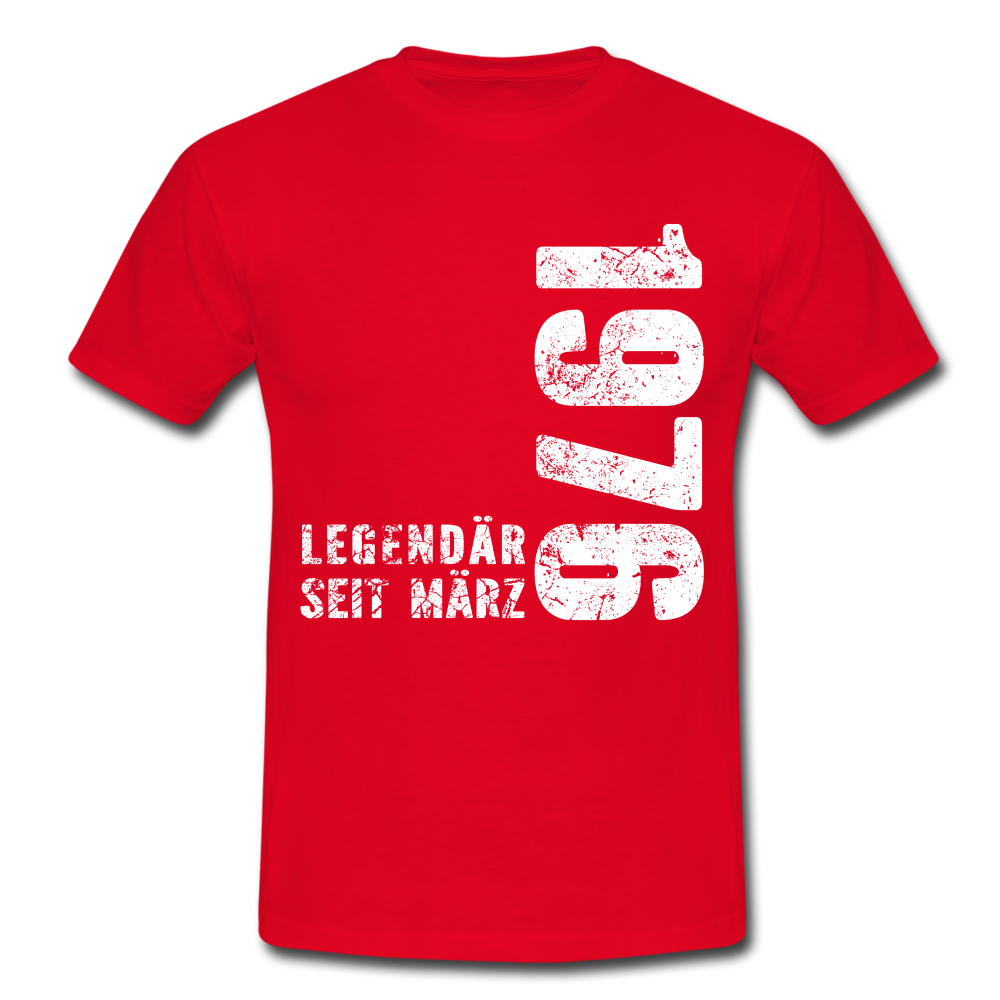 46. Geburtstag Legendär seit 1976 Geschenk Männer T-Shirt - red