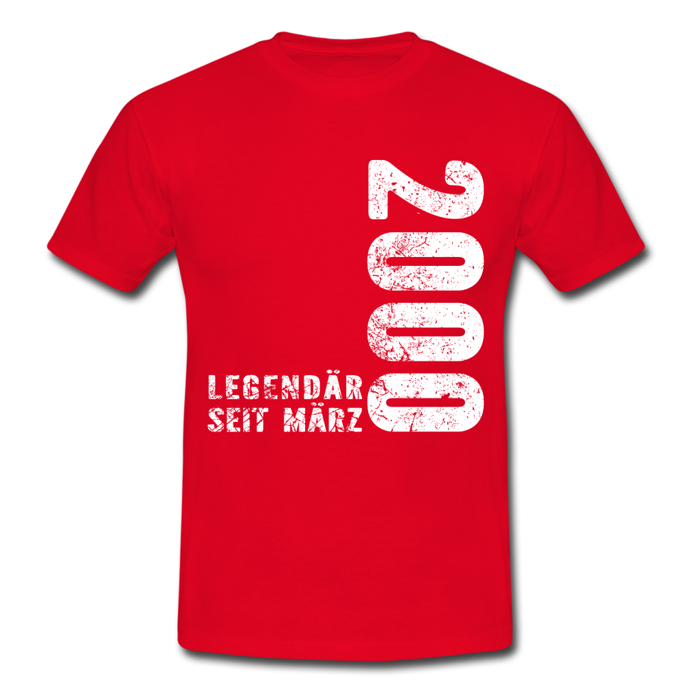 22. Geburtstag Legendär seit 2000 Geschenk Männer T-Shirt - red