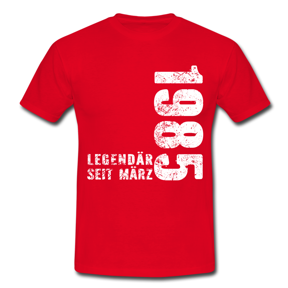 37. Geburtstag Legendär seit 1985 Geschenk Männer T-Shirt - red