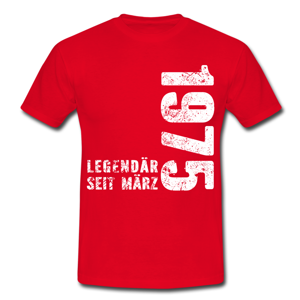 47. Geburtstag Legendär seit 1975 Geschenk Männer T-Shirt - red