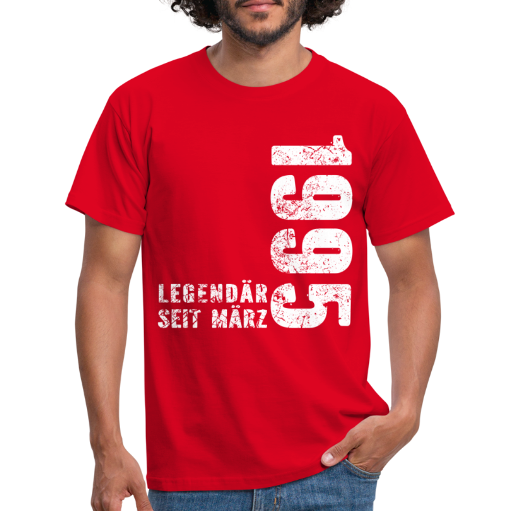 27. Geburtstag Legendär seit 1995 Geschenk Männer T-Shirt - red