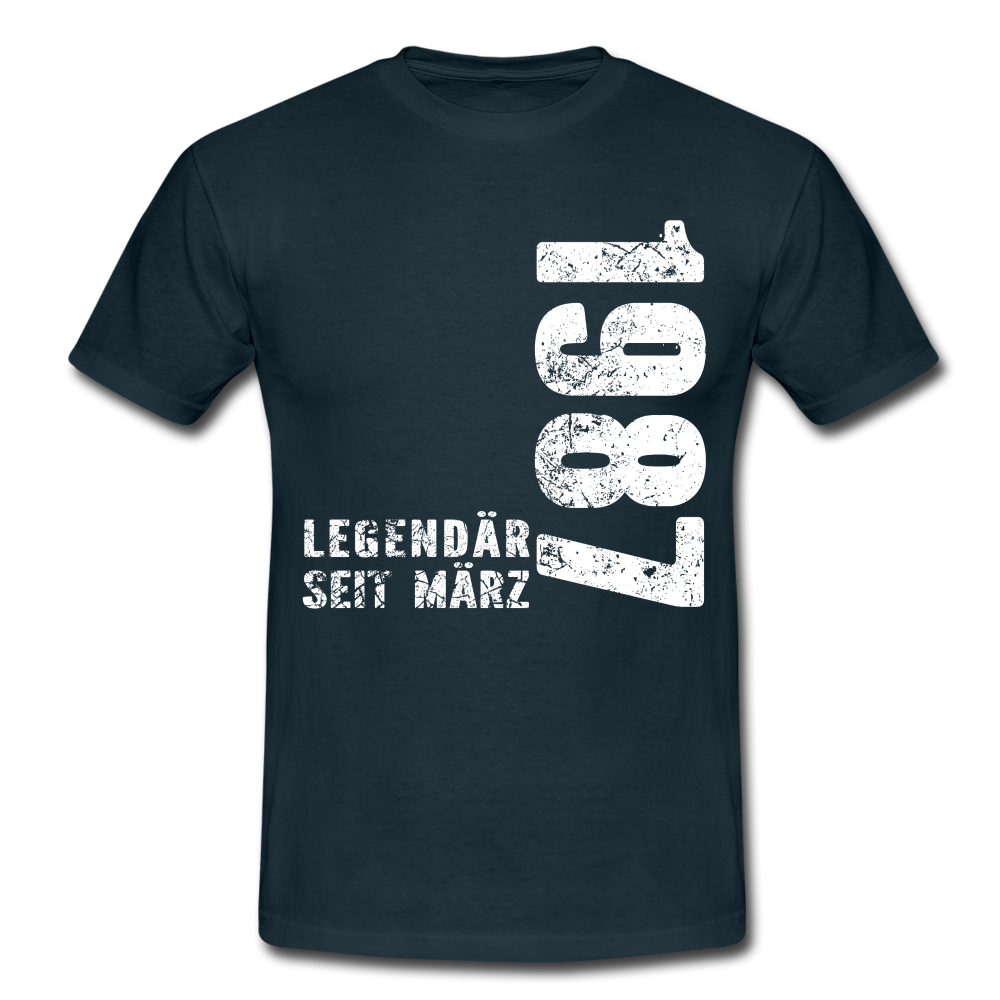 35. Geburtstag Legendär seit 1987 Geschenk Männer T-Shirt - navy