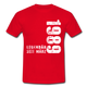 33. Geburtstag Legendär seit 1989 Geschenk Männer T-Shirt - red