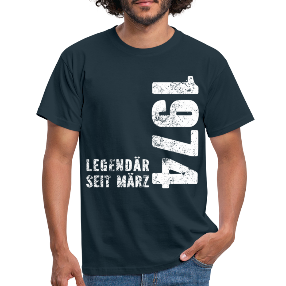 48. Geburtstag Legendär seit 1974 Geschenk Männer T-Shirt - navy