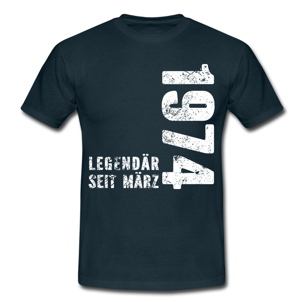 48. Geburtstag Legendär seit 1974 Geschenk Männer T-Shirt - navy