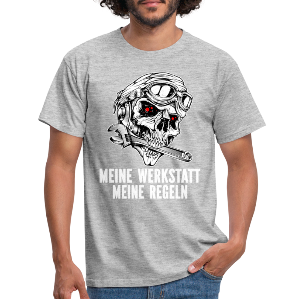 Mechaniker Mechatroniker Meine Werkstatt Meine Regeln Lustiges T-Shirt - heather grey