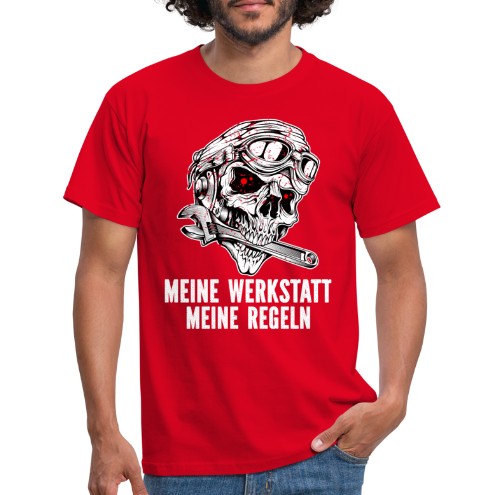 Mechaniker Mechatroniker Meine Werkstatt Meine Regeln Lustiges T-Shirt - red