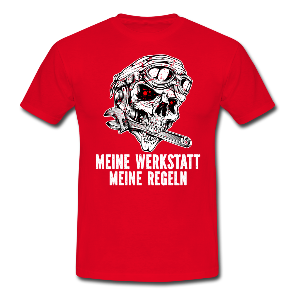 Mechaniker Mechatroniker Meine Werkstatt Meine Regeln Lustiges T-Shirt - red