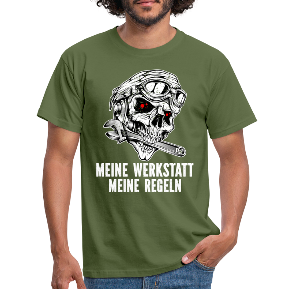 Mechaniker Mechatroniker Meine Werkstatt Meine Regeln Lustiges T-Shirt - military green
