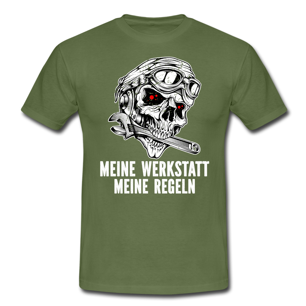 Mechaniker Mechatroniker Meine Werkstatt Meine Regeln Lustiges T-Shirt - military green
