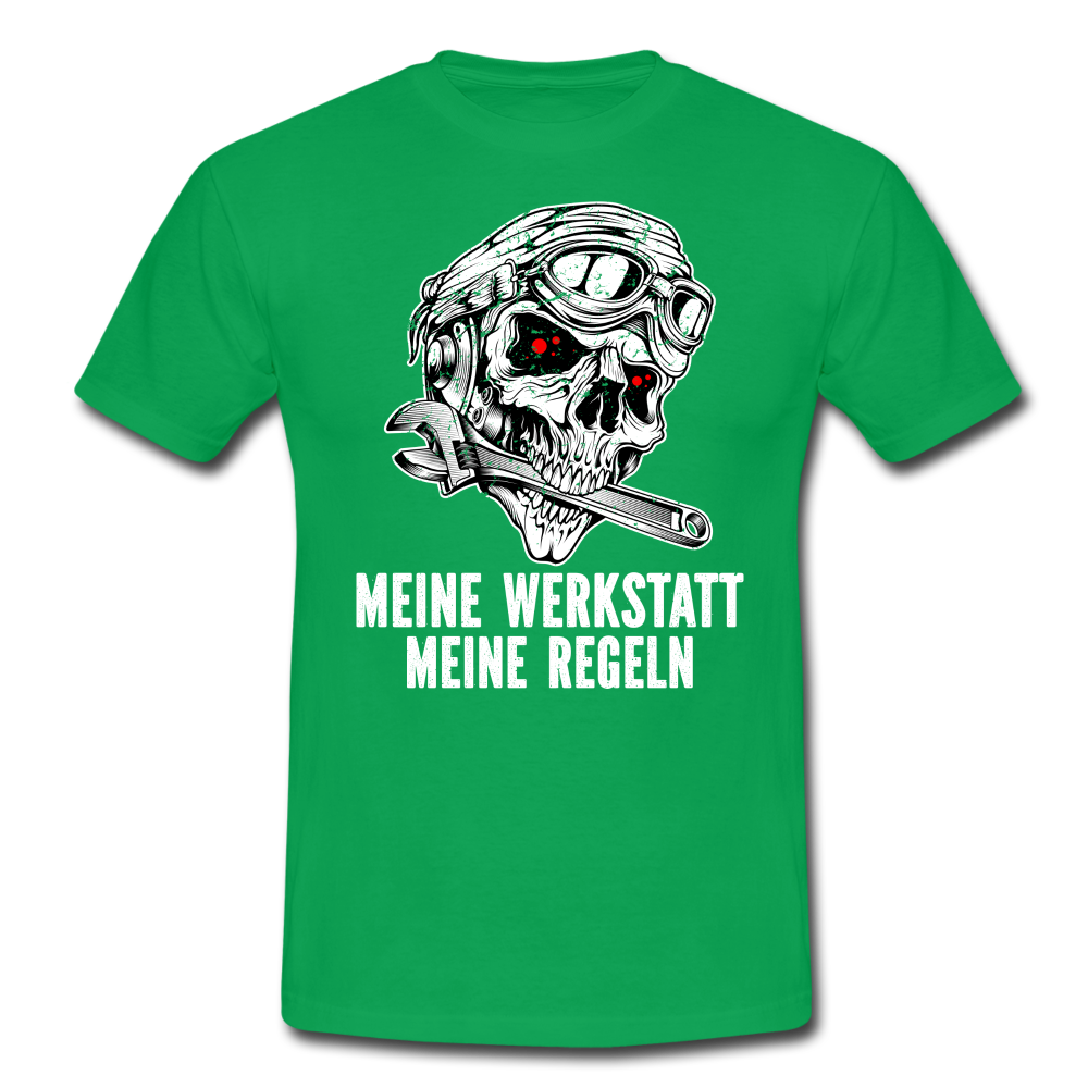 Mechaniker Mechatroniker Meine Werkstatt Meine Regeln Lustiges T-Shirt - kelly green