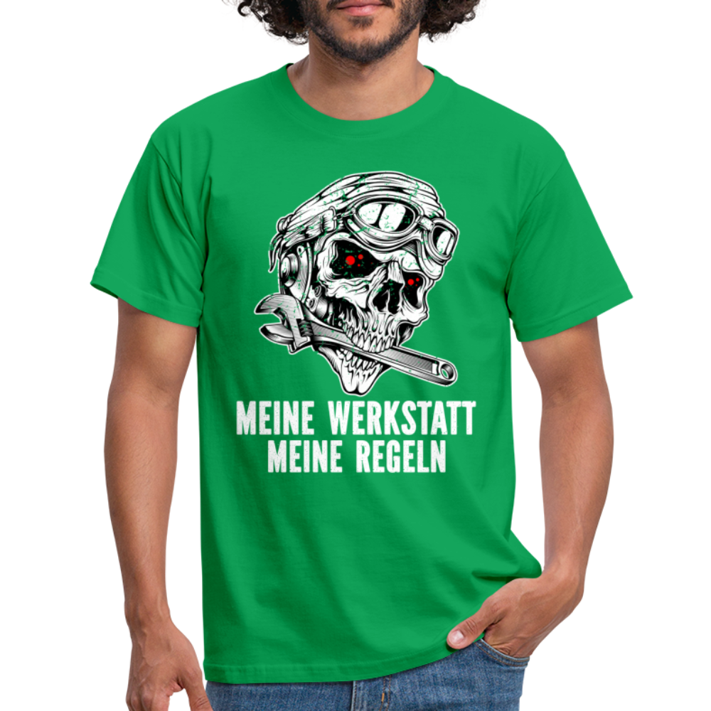 Mechaniker Mechatroniker Meine Werkstatt Meine Regeln Lustiges T-Shirt - kelly green
