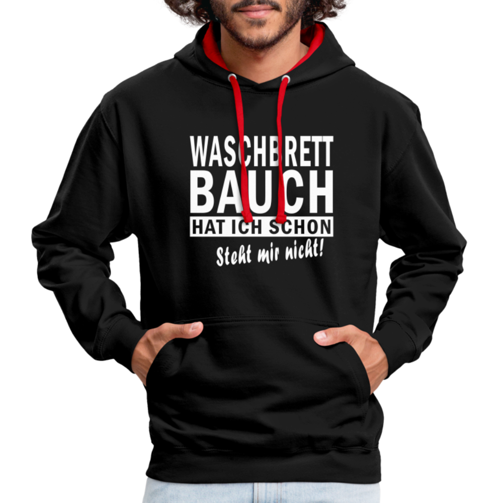 Sport Muffel Waschbrettbauch steht mir nicht Lustiger Spruch Hoodie - black/red