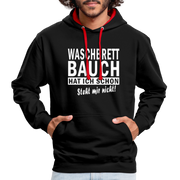 Sport Muffel Waschbrettbauch steht mir nicht Lustiger Spruch Hoodie - black/red
