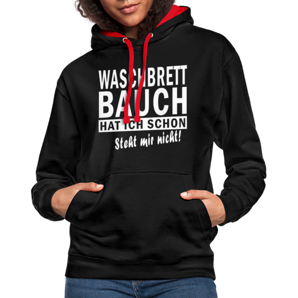 Sport Muffel Waschbrettbauch steht mir nicht Lustiger Spruch Hoodie - black/red