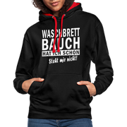 Sport Muffel Waschbrettbauch steht mir nicht Lustiger Spruch Hoodie - black/red