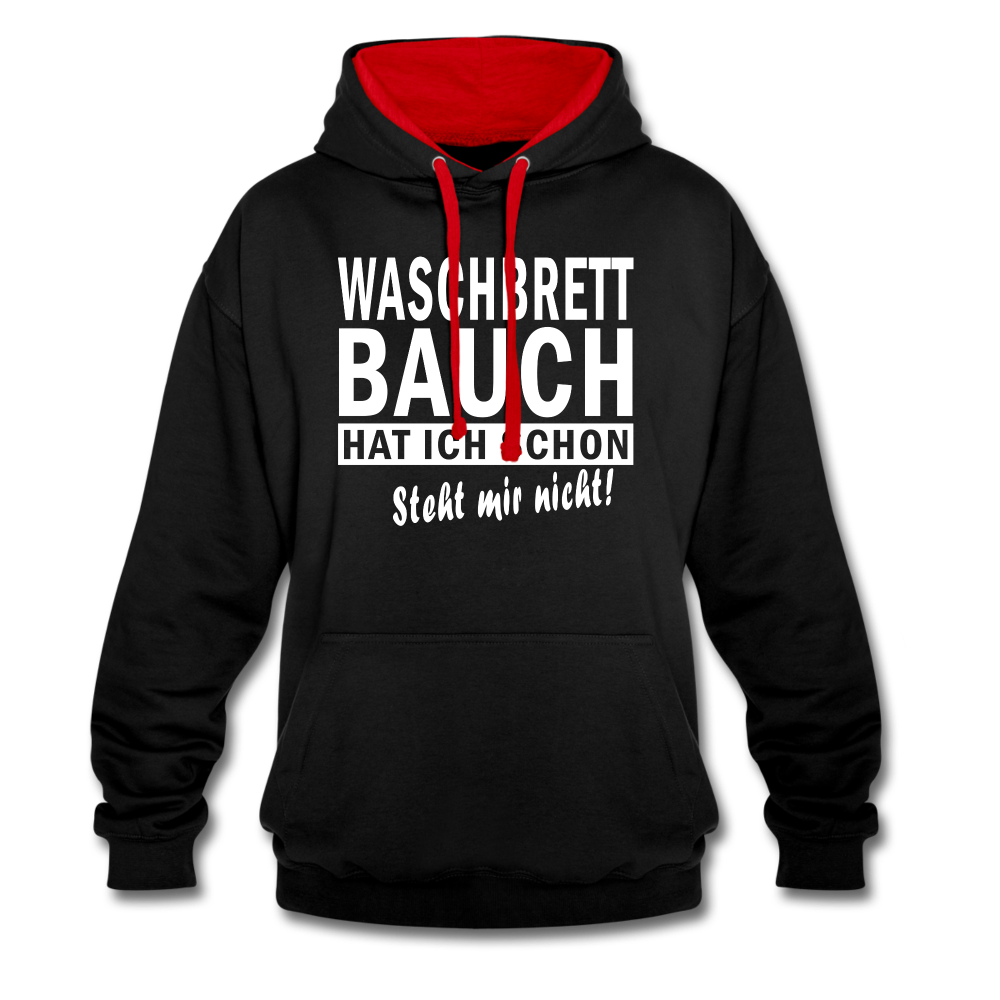 Sport Muffel Waschbrettbauch steht mir nicht Lustiger Spruch Hoodie - black/red