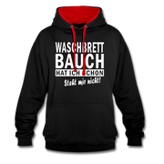 Sport Muffel Waschbrettbauch steht mir nicht Lustiger Spruch Hoodie - black/red