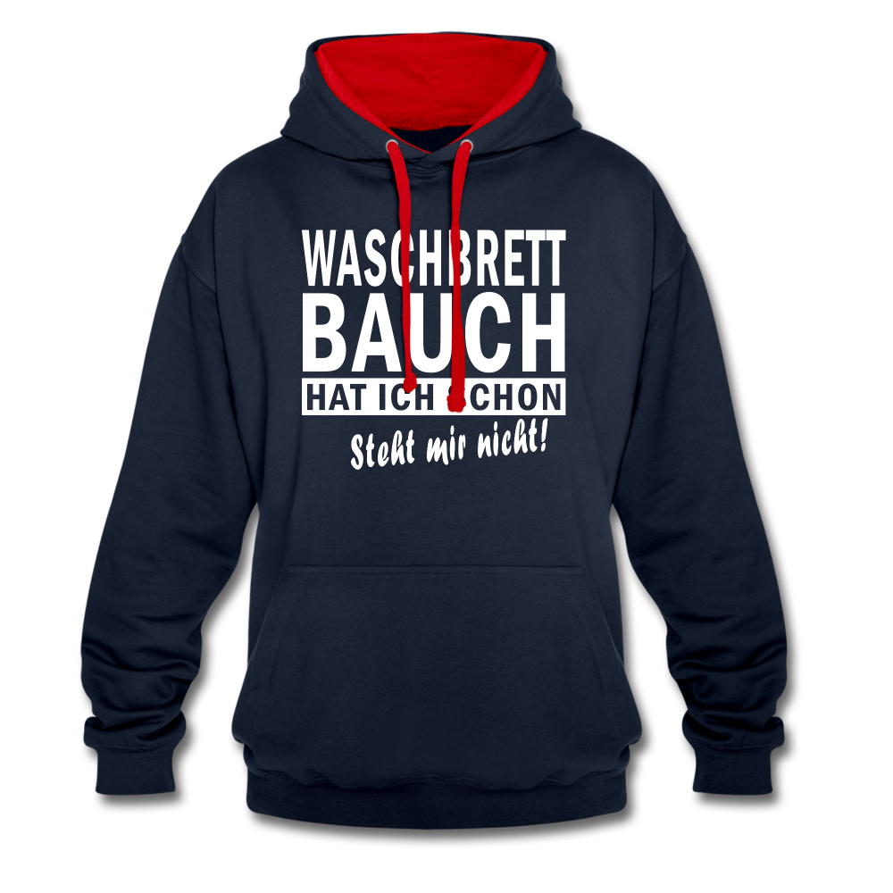 Sport Muffel Waschbrettbauch steht mir nicht Lustiger Spruch Hoodie - navy/red