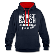 Sport Muffel Waschbrettbauch steht mir nicht Lustiger Spruch Hoodie - navy/red
