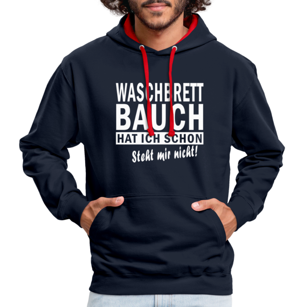 Sport Muffel Waschbrettbauch steht mir nicht Lustiger Spruch Hoodie - navy/red