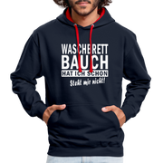 Sport Muffel Waschbrettbauch steht mir nicht Lustiger Spruch Hoodie - navy/red