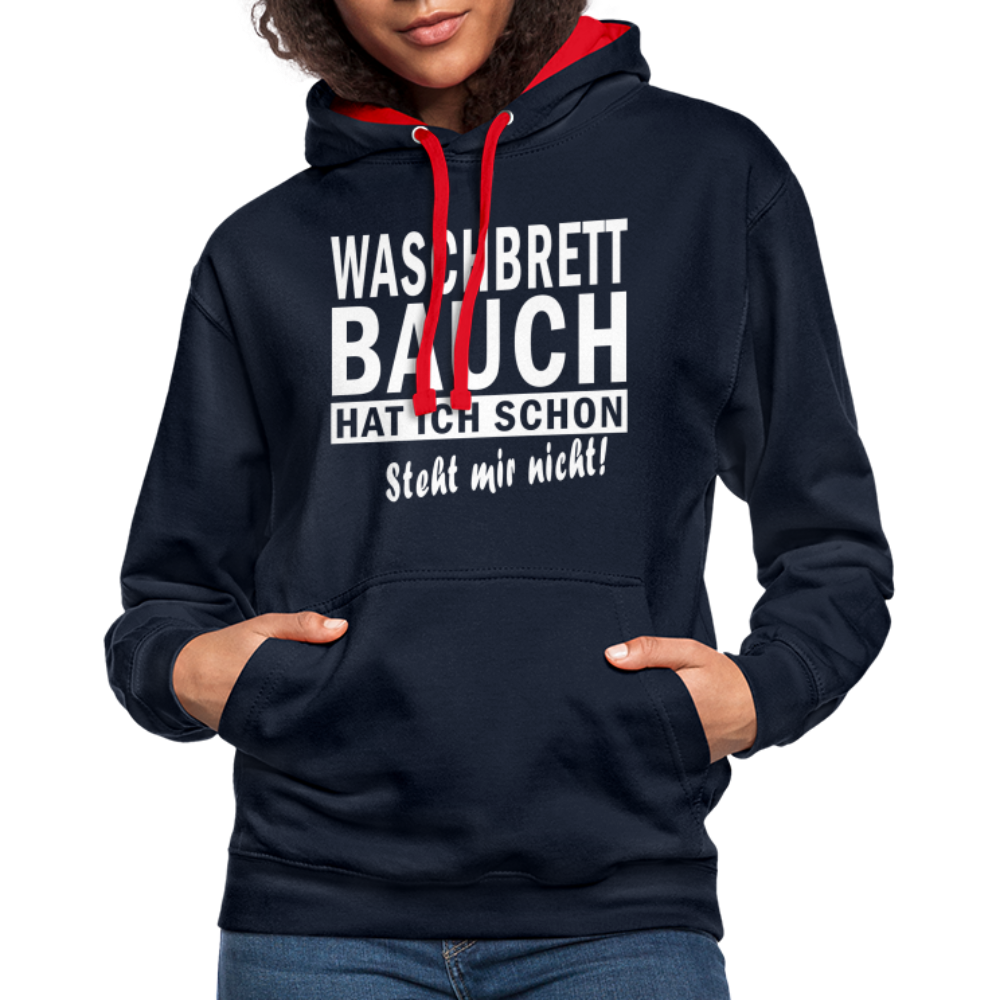 Sport Muffel Waschbrettbauch steht mir nicht Lustiger Spruch Hoodie - navy/red