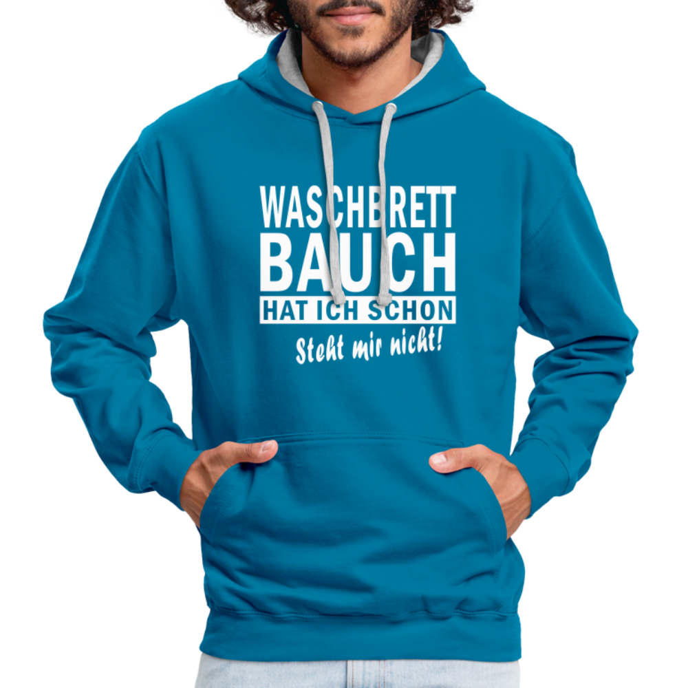 Sport Muffel Waschbrettbauch steht mir nicht Lustiger Spruch Hoodie - peacock blue/heather grey