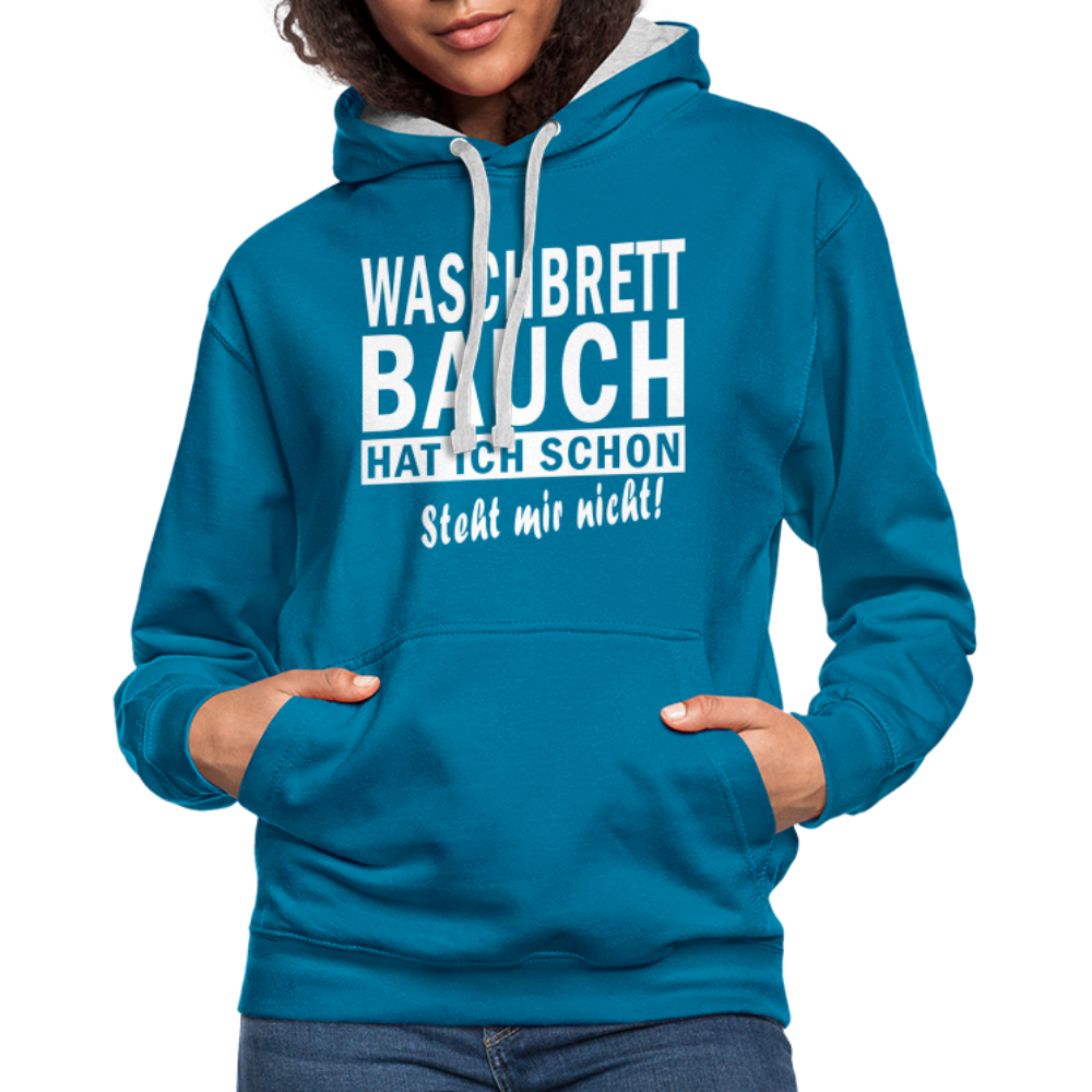 Sport Muffel Waschbrettbauch steht mir nicht Lustiger Spruch Hoodie - peacock blue/heather grey