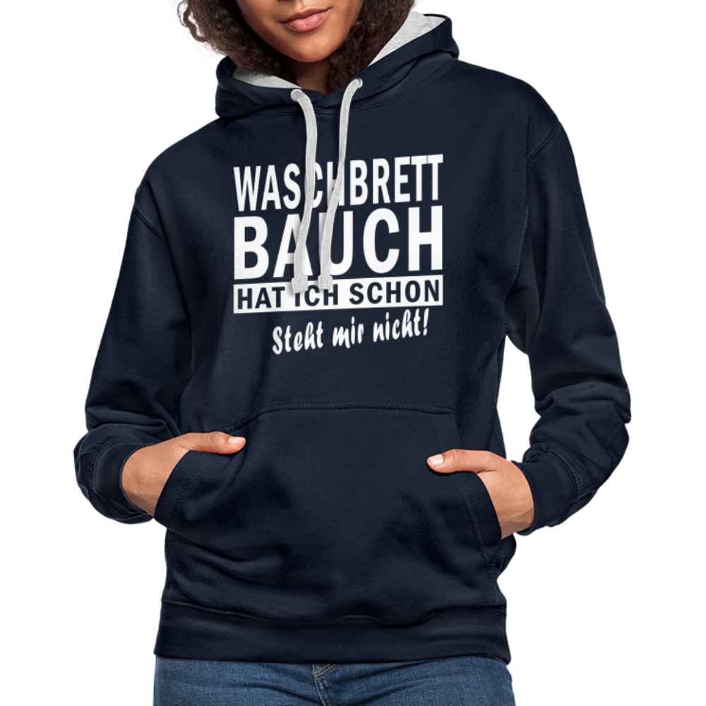 Sport Muffel Waschbrettbauch steht mir nicht Lustiger Spruch Hoodie - navy/heather grey