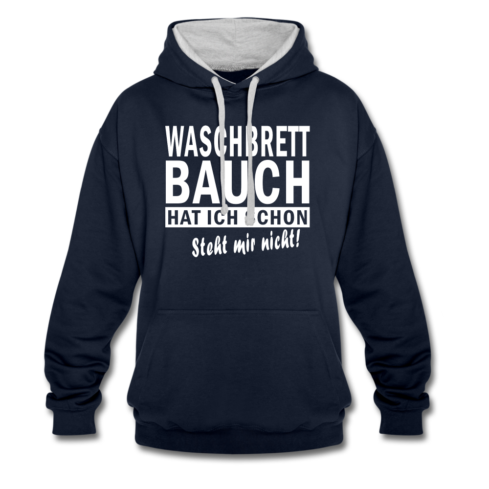 Sport Muffel Waschbrettbauch steht mir nicht Lustiger Spruch Hoodie - navy/heather grey