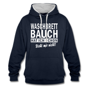 Sport Muffel Waschbrettbauch steht mir nicht Lustiger Spruch Hoodie - navy/heather grey