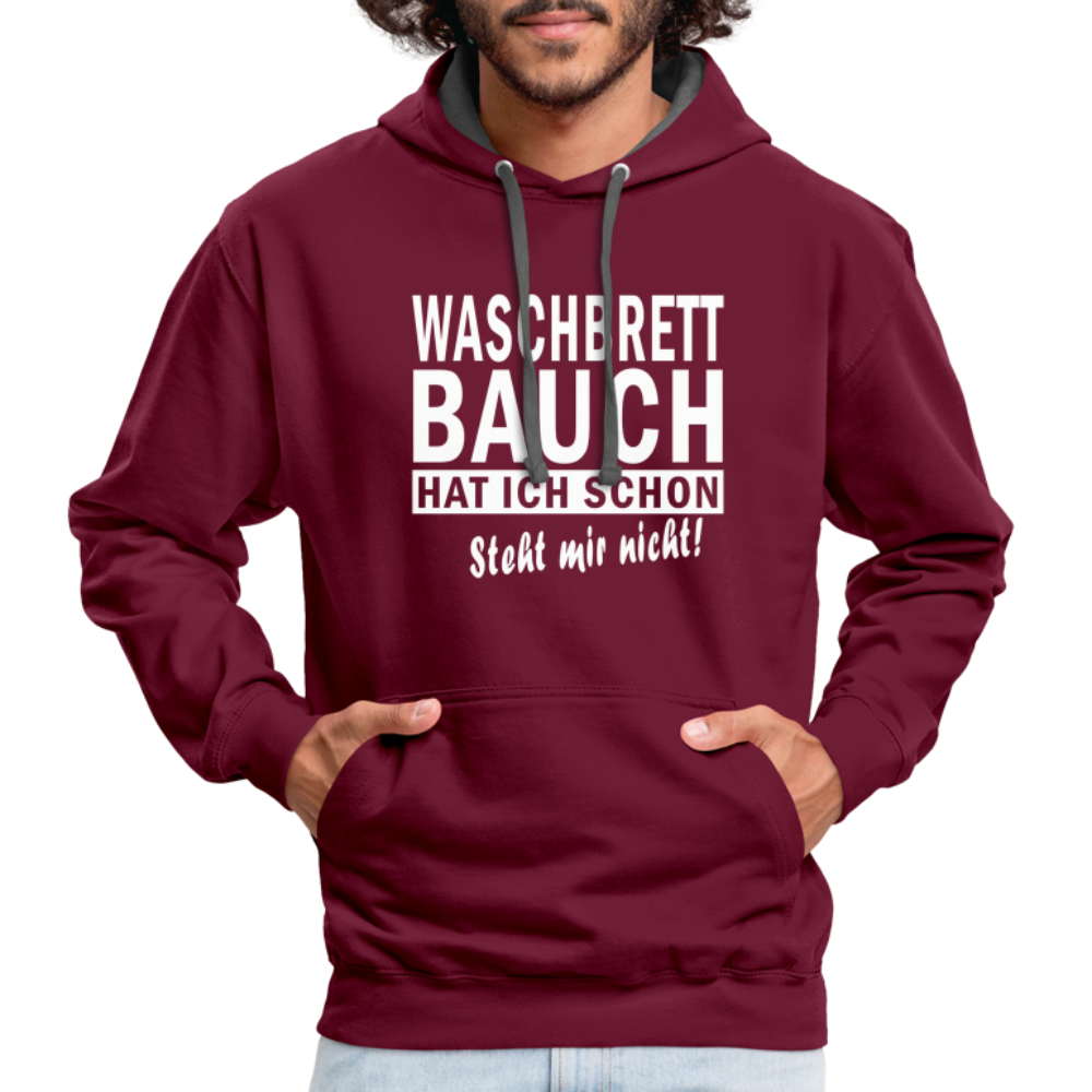 Sport Muffel Waschbrettbauch steht mir nicht Lustiger Spruch Hoodie - burgundy/charcoal