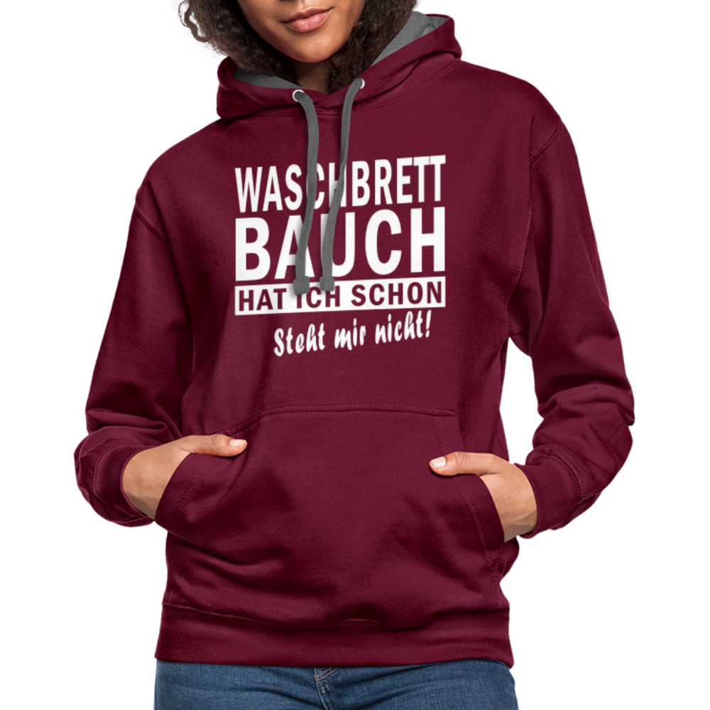 Sport Muffel Waschbrettbauch steht mir nicht Lustiger Spruch Hoodie - burgundy/charcoal