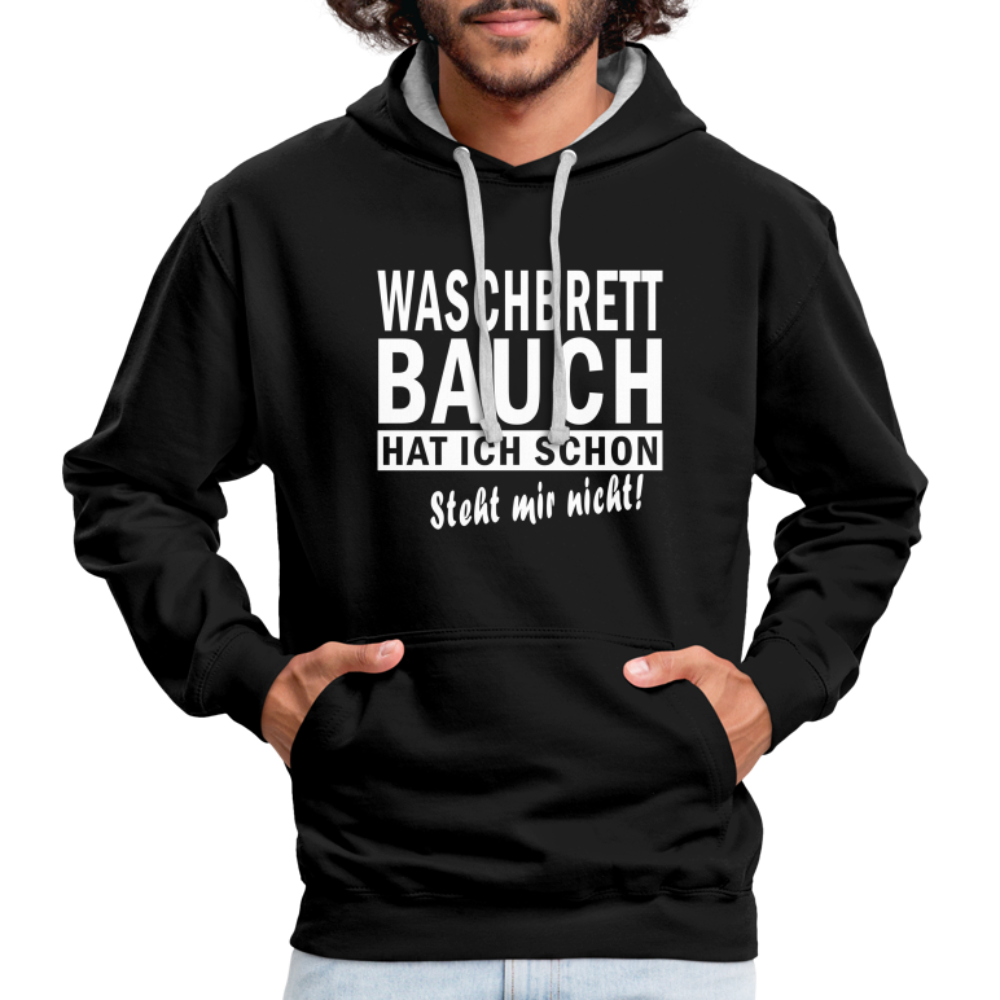 Sport Muffel Waschbrettbauch steht mir nicht Lustiger Spruch Hoodie - black/heather grey