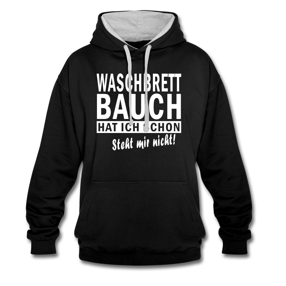 Sport Muffel Waschbrettbauch steht mir nicht Lustiger Spruch Hoodie - black/heather grey