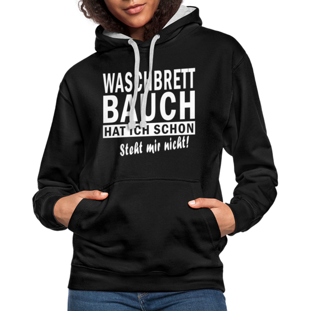 Sport Muffel Waschbrettbauch steht mir nicht Lustiger Spruch Hoodie - black/heather grey