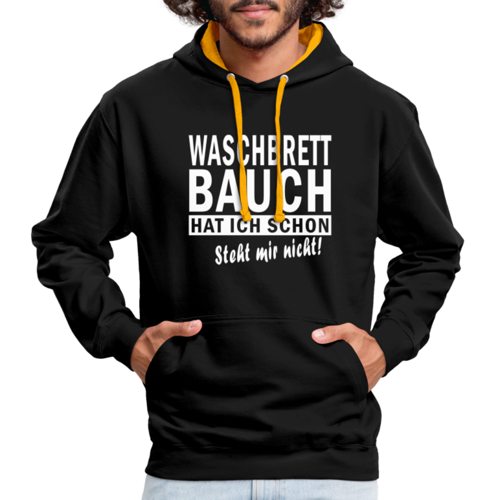 Sport Muffel Waschbrettbauch steht mir nicht Lustiger Spruch Hoodie - black/gold