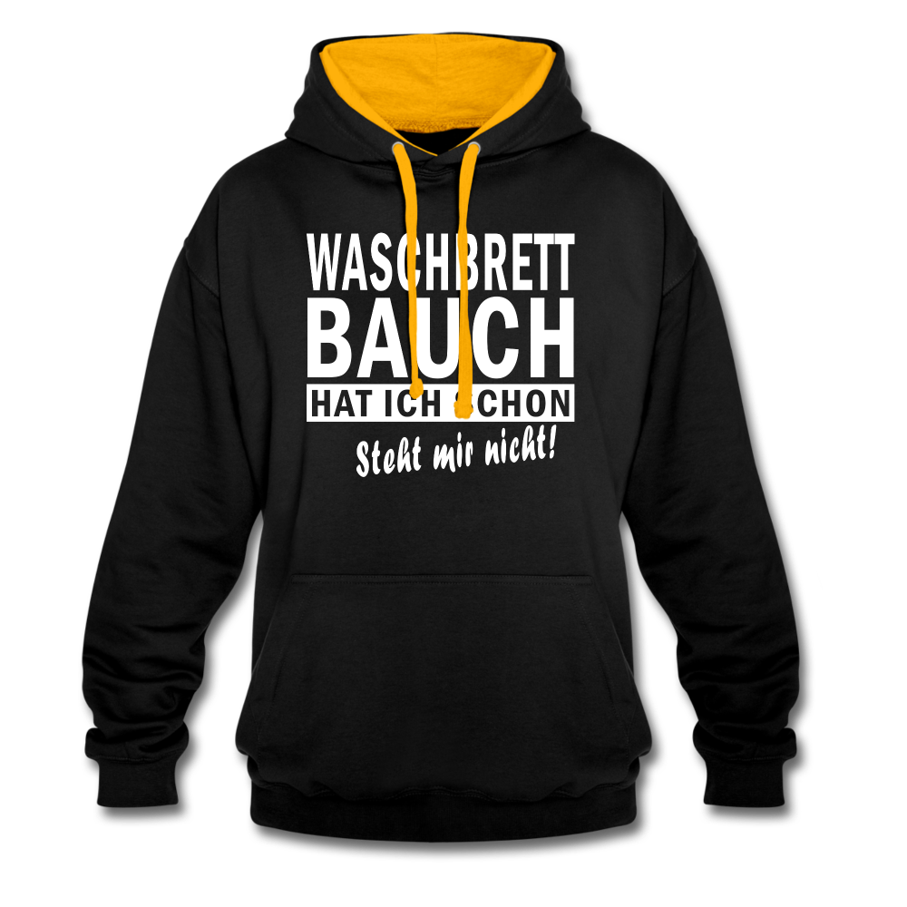 Sport Muffel Waschbrettbauch steht mir nicht Lustiger Spruch Hoodie - black/gold