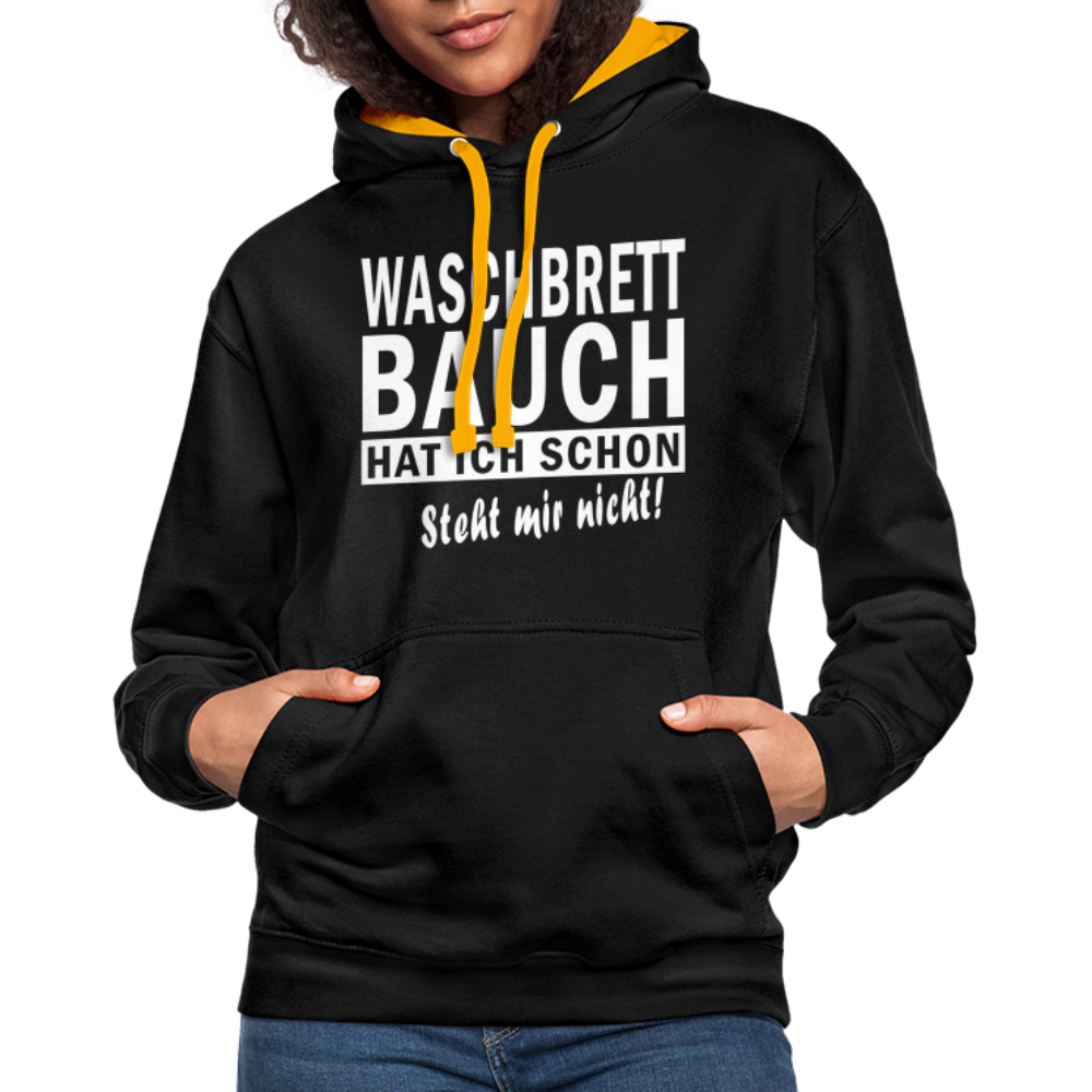 Sport Muffel Waschbrettbauch steht mir nicht Lustiger Spruch Hoodie - black/gold