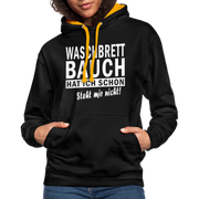 Sport Muffel Waschbrettbauch steht mir nicht Lustiger Spruch Hoodie - black/gold