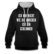 Bin nicht wie die anderen bin schlimmer lustiger witziger Hoodie - black/heather grey