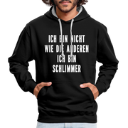 Bin nicht wie die anderen bin schlimmer lustiger witziger Hoodie - black/heather grey