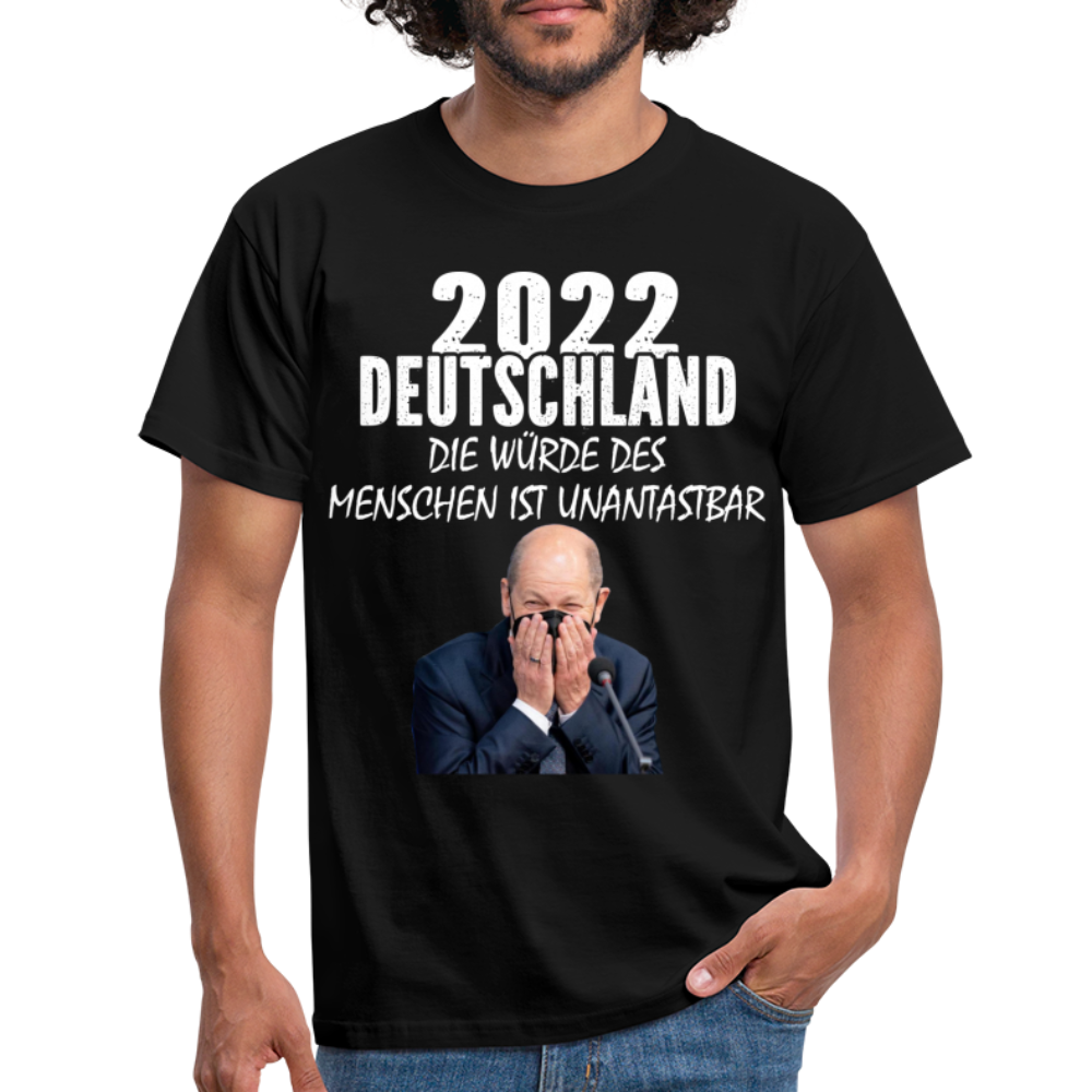 Deutschland 2022 die würde des Menschen Sarkasmus T-Shirt - black